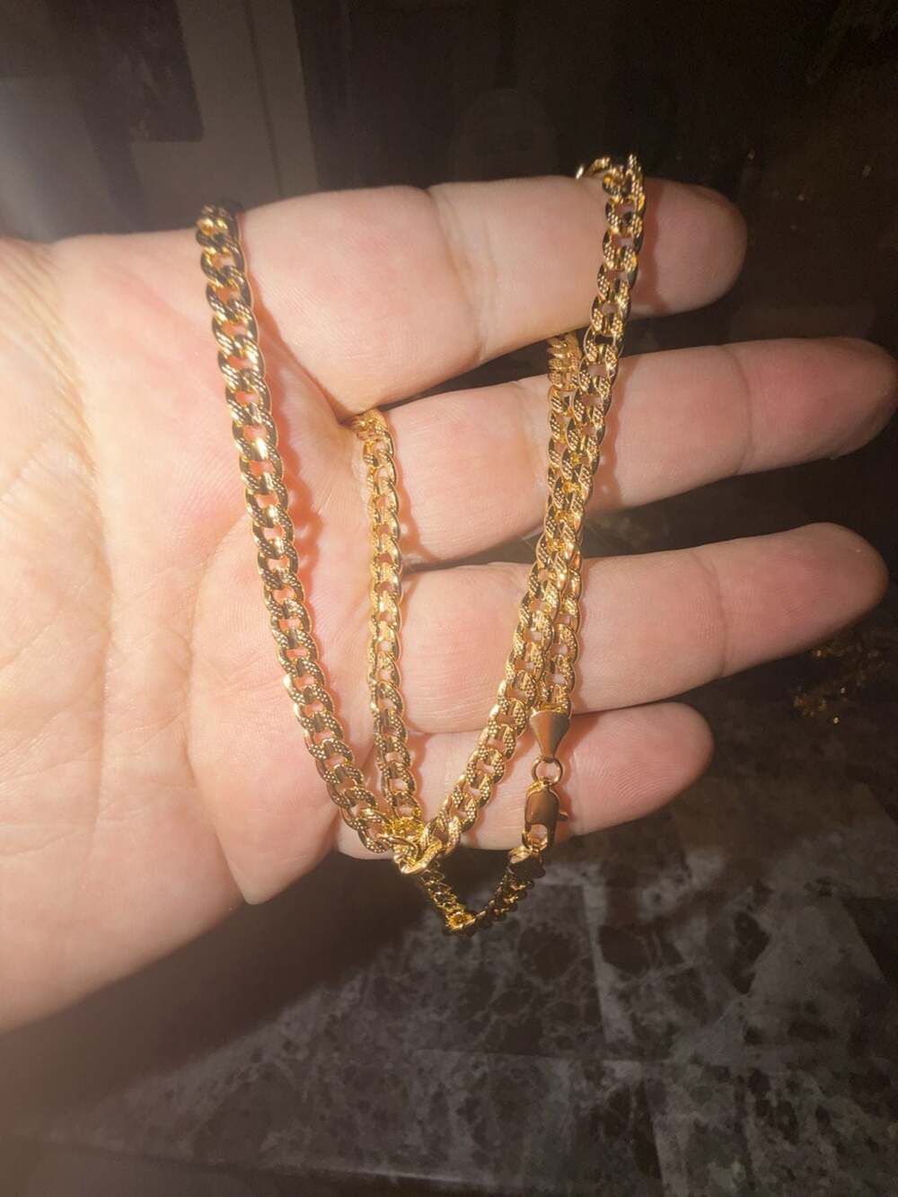 14K Gold pvd Plated Cuban Link Chain 20 inch